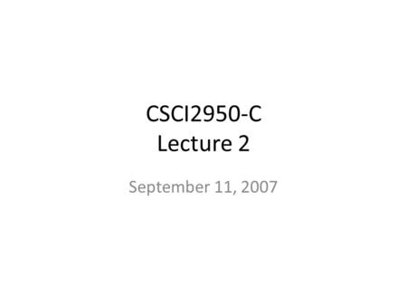 CSCI2950-C Lecture 2 September 11, 2007. Comparative Genomic Hybridization (CGH) Measuring Mutations in Cancer.