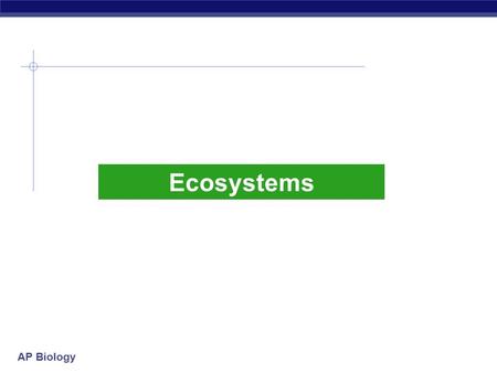 AP Biology Ecosystems AP Biology biosphere ecosystem community population Studying organisms in their environment organism.