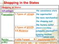 Shopping in the States onvenience almost everything labour cost ervice olicy the convenience store the supermarket the mass merchandiser the shopping mall.