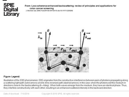 Date of download: 7/10/2016 Copyright © 2016 SPIE. All rights reserved. Illustration of the EBS phenomenon. EBS originates from the constructive interference.