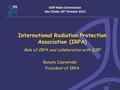 International Radiation Protection Association(IRPA) Role of IRPA and collaboration with ICRP Renate Czarwinski President of IRPA 1 ICRP Main Commission.