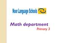 Math department Primary 3. Unit 1 Lesson 1 The meaning of MULTIPLICATION operation and its properties.