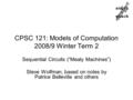 CPSC 121: Models of Computation 2008/9 Winter Term 2