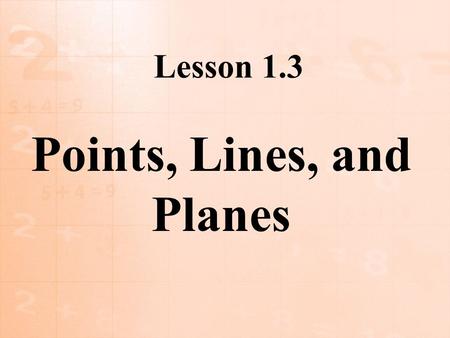 Points, Lines, and Planes