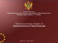 1 M O N T E N E G R O Negotiating Team for the Accession of Montenegro to the European Union Working Group for Chapter 16 – Taxation Bilateral screening: