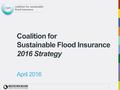 Coalition for Sustainable Flood Insurance 2016 Strategy April 2016 1.