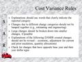 1 Cost Variance Rules  Explanations should use words that clearly indicate the reported category  Changes due to different change categories should not.