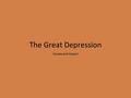 The Great Depression Causes and Impact. Remember… 1920’s were a time of optimism and spending. People wanted “stuff.” People use borrowed money to buy.