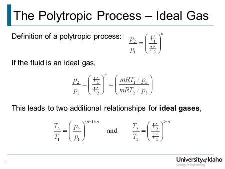 The Polytropic Process – Ideal Gas