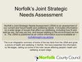 Norfolk’s Joint Strategic Needs Assessment Norfolk’s Joint Strategic Needs Assessment (JSNA) is an assessment of our current and future health and wellbeing.