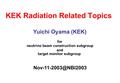 KEK Radiation Related Topics neutrino beam construction subgroup Yuichi Oyama (KEK) and target monitor subgroup for.