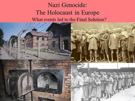 Nazi Genocide: The Holocaust in Europe What events led to the Final Solution?