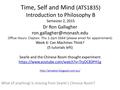 Time, Self and Mind (ATS1835) Introduction to Philosophy B Semester 2, 2015 Dr Ron Gallagher Office Hours: Clayton: Thu 1-2pm.