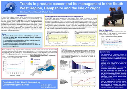 Prostate cancer and socio-economic deprivation When PCTs are ranked according to their income score using the Indices of Multiple Deprivation (IMD)* there.