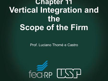 Chapter 11 Vertical Integration and the Scope of the Firm Prof. Luciano Thomé e Castro.