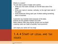 1.4.4 S TART - UP LEGAL AND TAX ISSUES What’s in a name? You will need a piece of paper and a pencil. Write your first name vertically on the left hand.