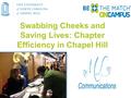 Swabbing Cheeks and Saving Lives: Chapter Efficiency in Chapel Hill.