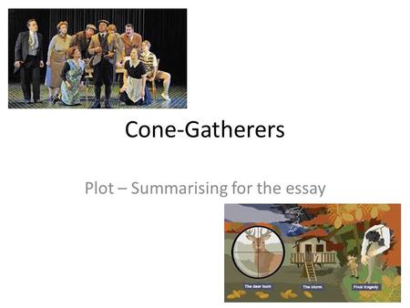 Cone-Gatherers Plot – Summarising for the essay. Question What would you suggest Cone-gatherers is about? Can you say in three sentences!