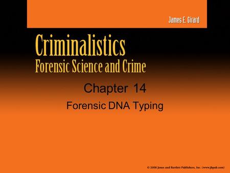 Chapter 14 Forensic DNA Typing. Objectives Students should gain an understanding of: –The use of the polymerase chain reaction (PCR) to make many copies.