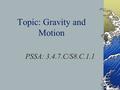 Topic: Gravity and Motion PSSA: 3.4.7.C/S8.C.1.1.