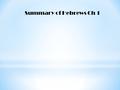 Summary of Hebrews Ch 1.  Characteristics of Jesus / Revelation through the Son (vv1-4)  Proof that Jesus is superior to the angels (vv5-end) Summary.