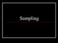 Sampling. Types of sampling Convenience Sampling Quota Sampling Cluster Sampling Systematic Sampling Random Sampling Stratified Sampling.