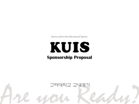 Sponsorship Proposal Korea university Intramural Sports.