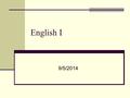 English I 9/5/2014. Friday, 9/5/2014 Get out your map projects, I will collect Work on Bellringer (Comp notebooks): All of us, at one time or another,