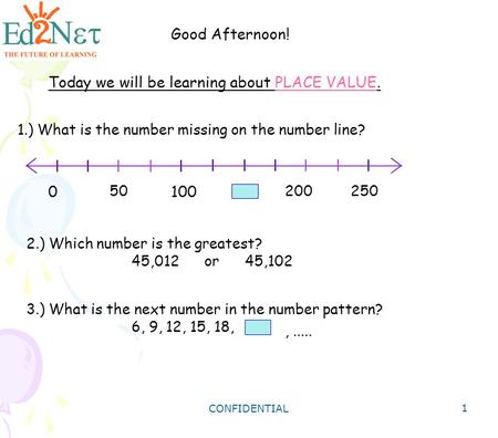 Today we will be learning about PLACE VALUE.