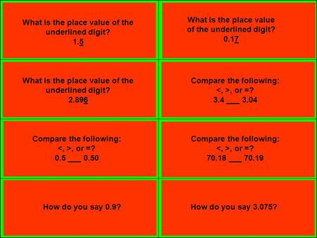 What is the place value of the underlined digit? 1.5