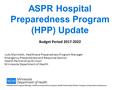 ASPR Hospital Preparedness Program (HPP) Update