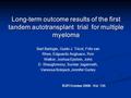 Long-term outcome results of the first tandem autotransplant trial for multiple myeloma Bart Barlogie, Guido J. Tricot, Frits van Rhee, Edguardo Angtuaco,