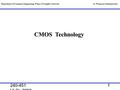 240-451 VLSI, 2000 1 CMOS Technology Department of Computer Engineering, Prince of Songkla University by Wannarat Suntiamorntut.