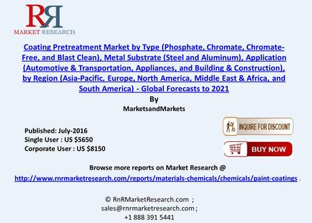 Coating Pretreatment Market: Global Forecast to 2021
