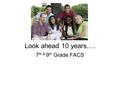 Look ahead 10 years…. 7 th & 9 th Grade FACS. Some of you might be…. ….serving our country.