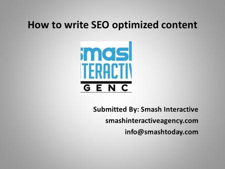 How to write SEO optimized content