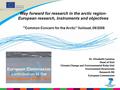 Dr. Elisabeth Lipiatou Head of Unit Climate Change and Environmental Risks Unit Environment Directorate Research DG European Commission Way forward for.