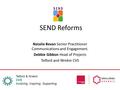 SEND Reforms Natalie Bevan Senior Practitioner Communications and Engagement. Debbie Gibbon Head of Projects Telford and Wrekin CVS Telford & Wrekin CVS.