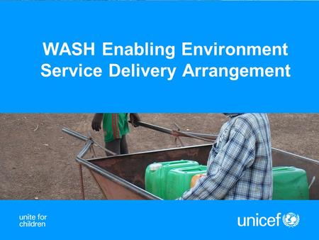 WASH Enabling Environment Service Delivery Arrangement.