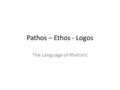 Pathos – Ethos - Logos The Language of Rhetoric. Today DOL The hunt for rhetoric Dr. King.