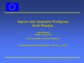 European Commission: Environment Directorate General Slide: 1 Impacts and Adaptation Workgroup Draft Mandate Abigail Howells Climate Change Unit DG Environment,