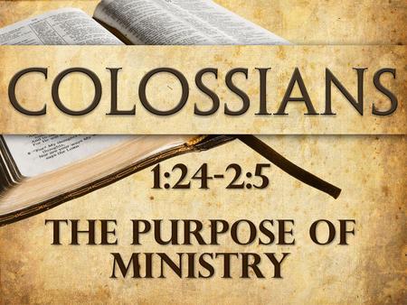 I.The Source of the ministry II.The Spirit of the ministry III.The Suffering of the ministry IV.The Scope of the ministry V.The Subject of the ministry.