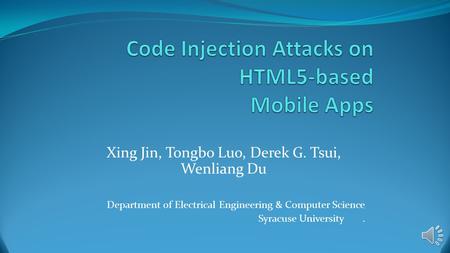 Code Injection Attacks on HTML5-based Mobile Apps