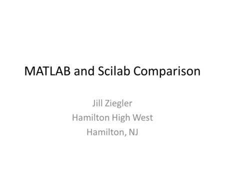 MATLAB and Scilab Comparison