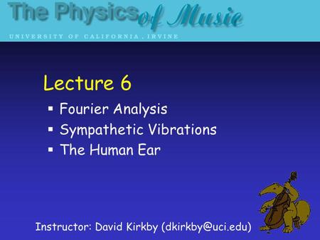 Fourier Analysis Sympathetic Vibrations The Human Ear