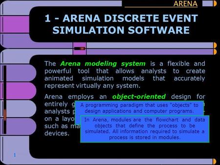 1 - ARENA DISCRETE EVENT SIMULATION SOFTWARE