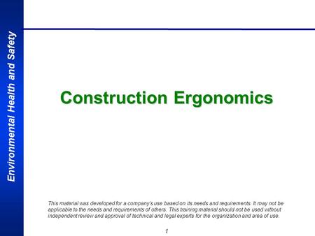 Construction Ergonomics