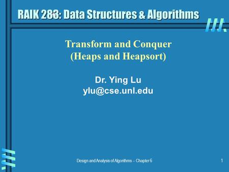 RAIK 283: Data Structures & Algorithms