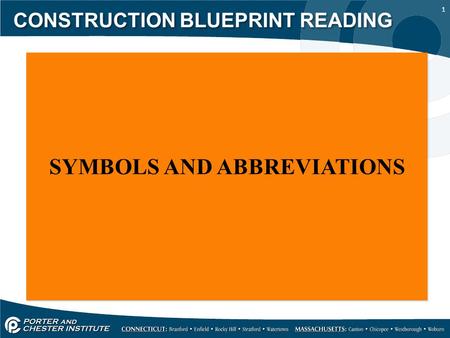 CONSTRUCTION BLUEPRINT READING