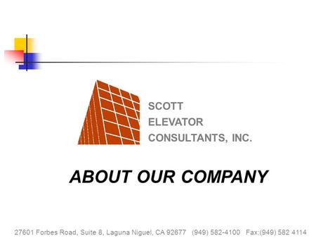 SCOTT ELEVATOR CONSULTANTS